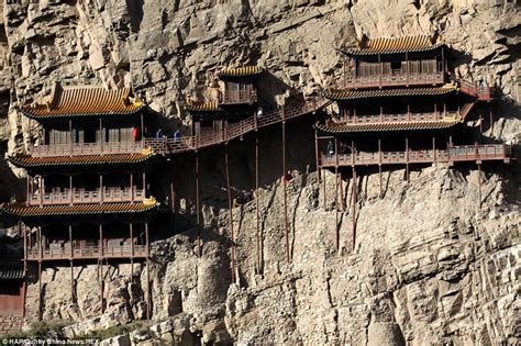  Hanging Temple!  An Architectural Marvel Suspended on Cliffs!